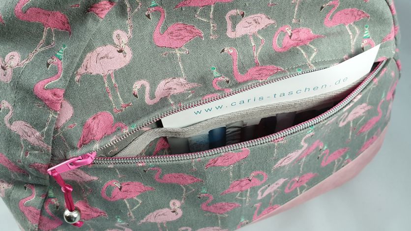 CARIS Nähwerkstatt - personalisierte Sporttasche oder Reisetasche Flamingo