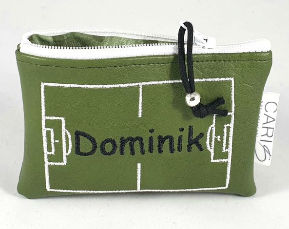 CARIS Nähwerkstatt - personalisierte MiniTasche mit Namen und Fußballfeld
