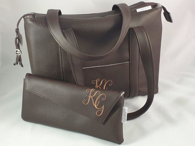 CARIS Taschen - individuelle Handtasche mit Monogramm und passender Clutch